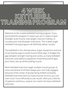 4 Week Kettlebell Program E-Book